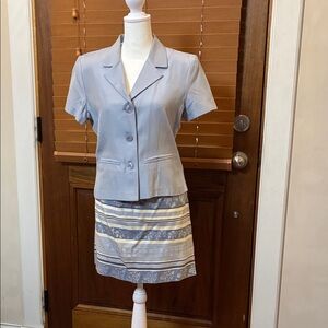 Gray Patterned Women's Skirt set